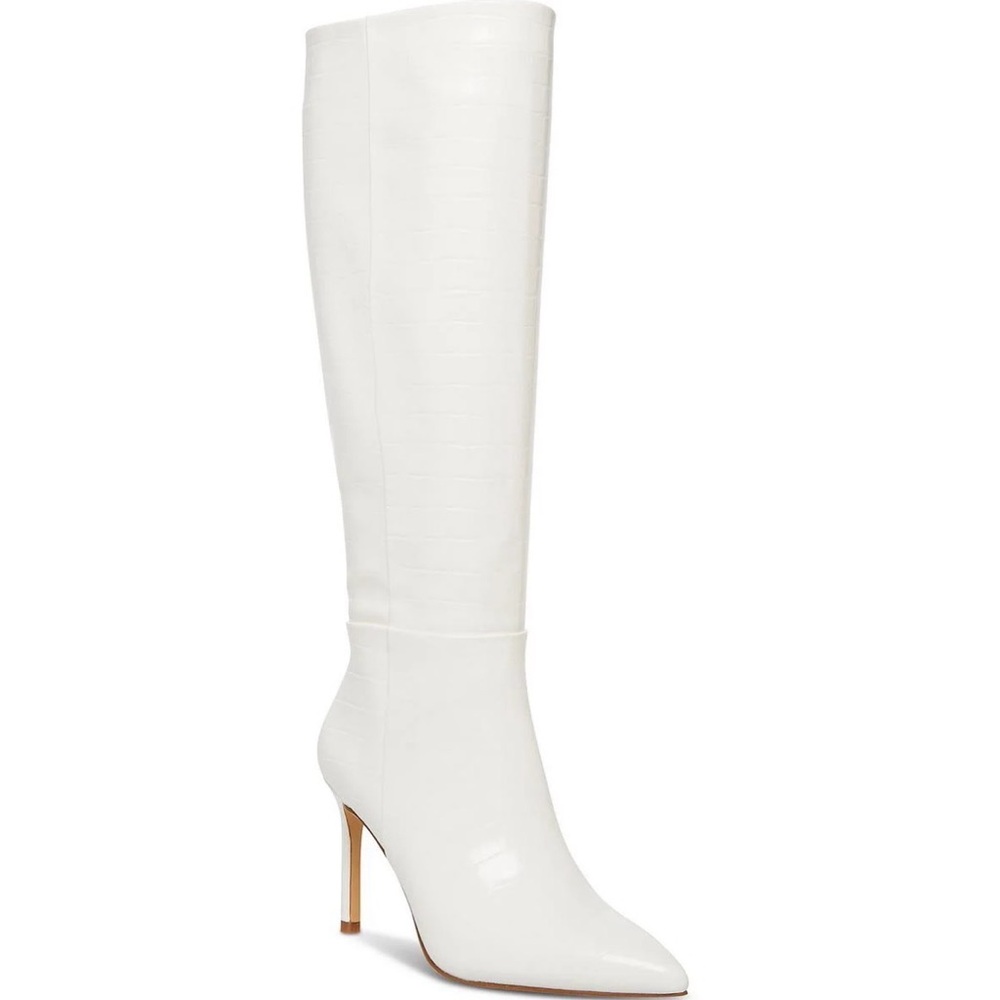 Madden Girl Womens Chantelle Faux Leather Embossed Over-The-Knee Boots